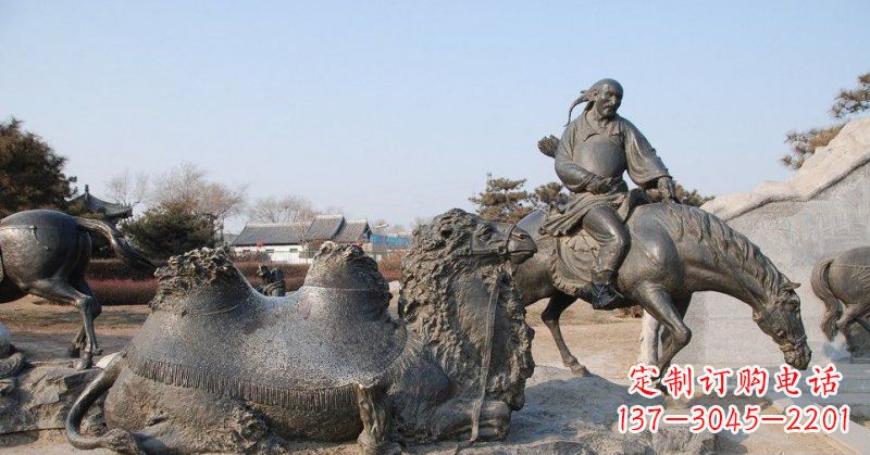 贵州精致古典 骑马雕塑