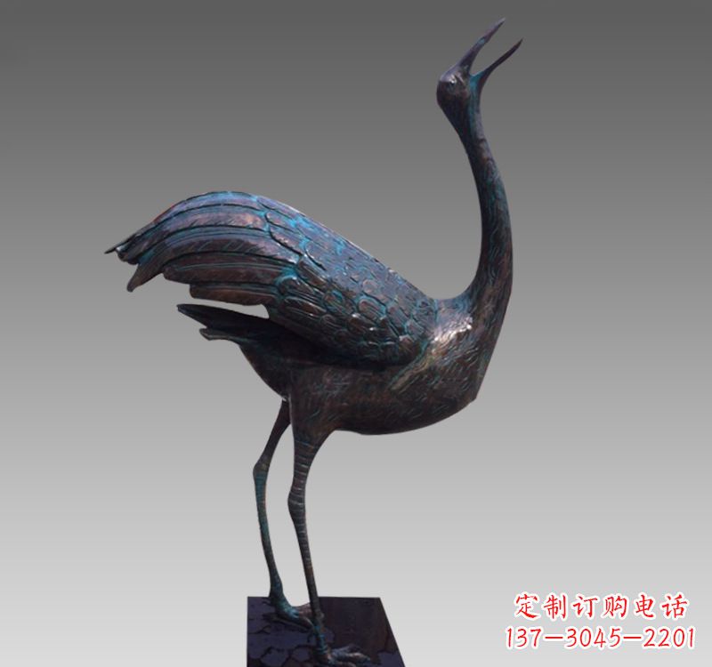 贵州公园青铜仙鹤雕塑