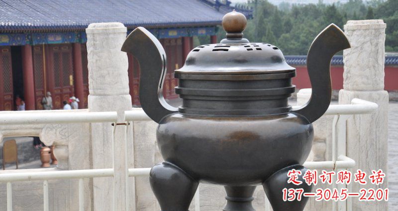贵州高雅香炉铜雕,景观雕塑装置