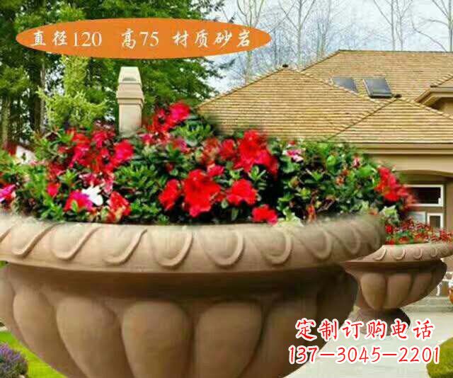 贵州高端砂岩花盆雕塑