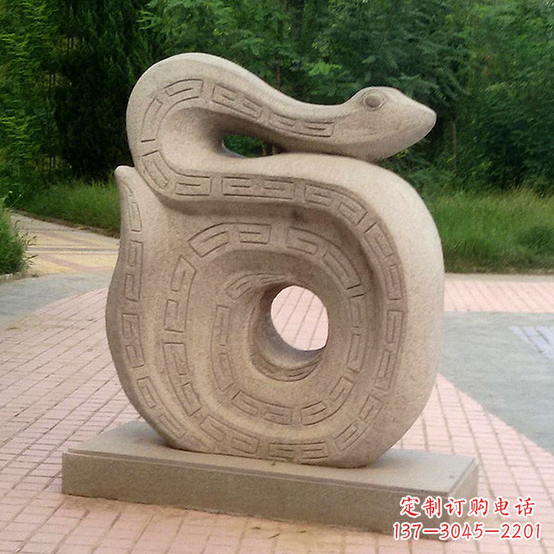 贵州砂岩动物蛇雕塑