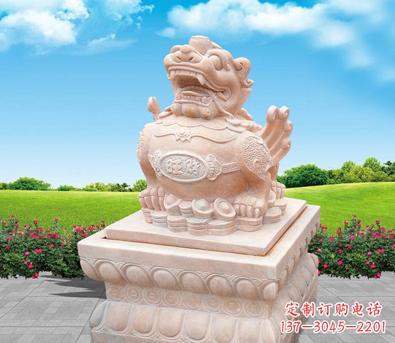 贵州公园神兽旺财貔貅石雕
