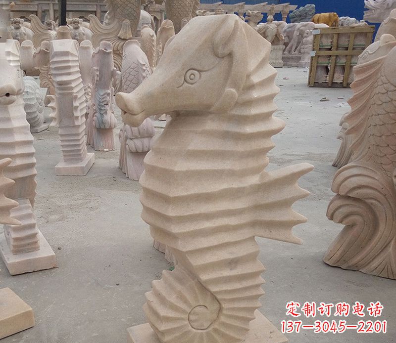 贵州公园石雕喷水海马