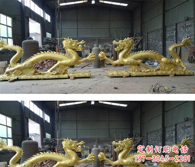 贵州古典传统双龙戏珠铜雕塑