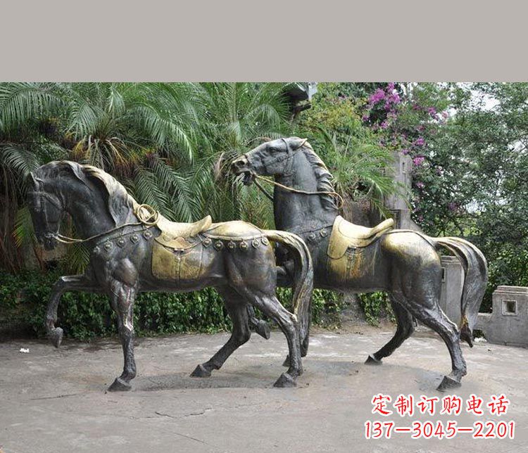 贵州3米大型精美纯铜马鞍雕塑