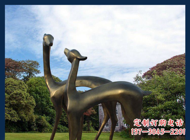 贵州公园铜雕金属小鹿动物雕塑