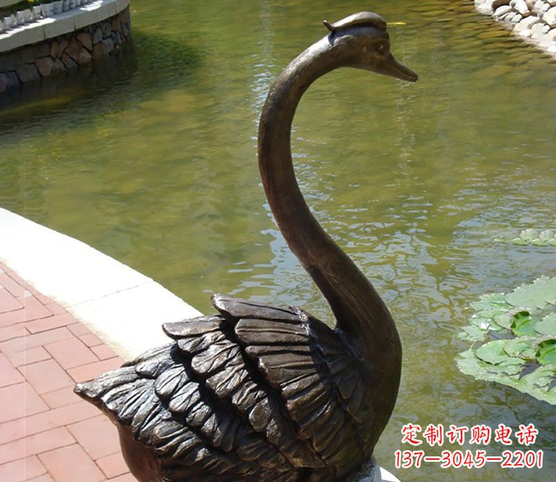 贵州公园铜雕天鹅喷泉雕塑
