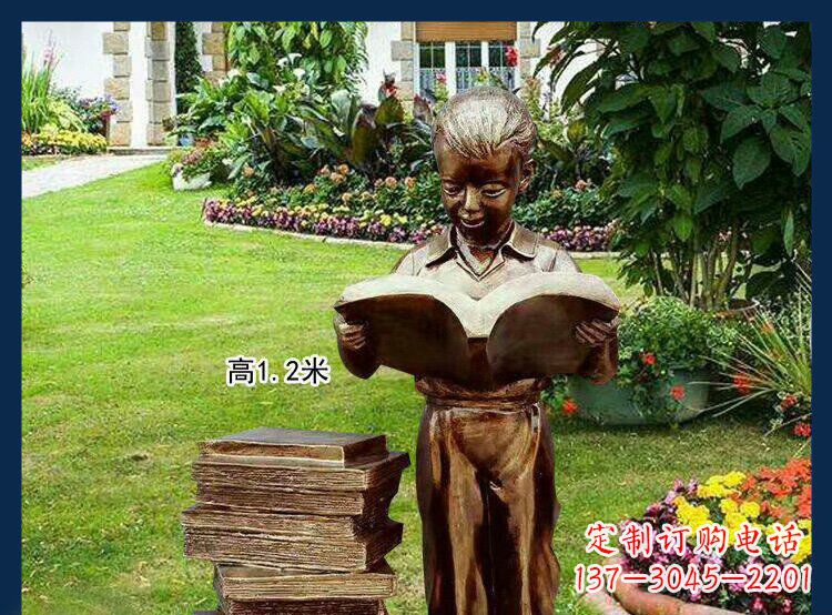 贵州西方美女看书人物铜雕塑