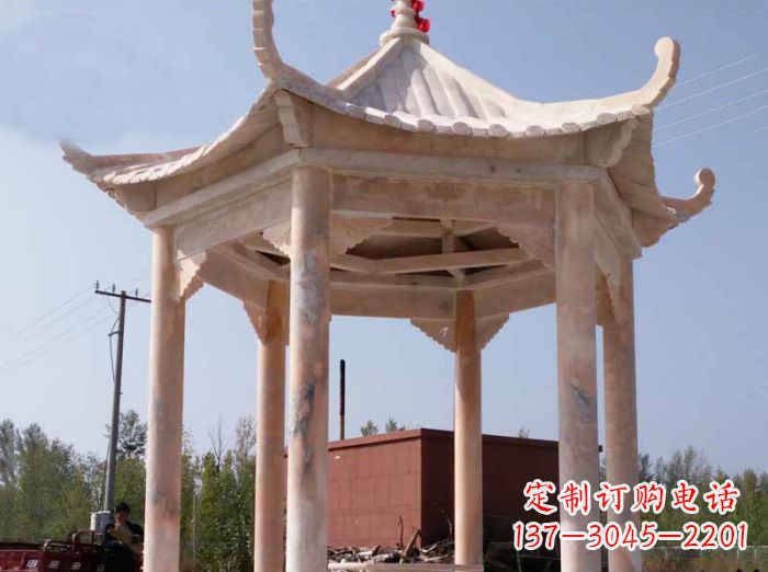 贵州红六角凉亭雕塑