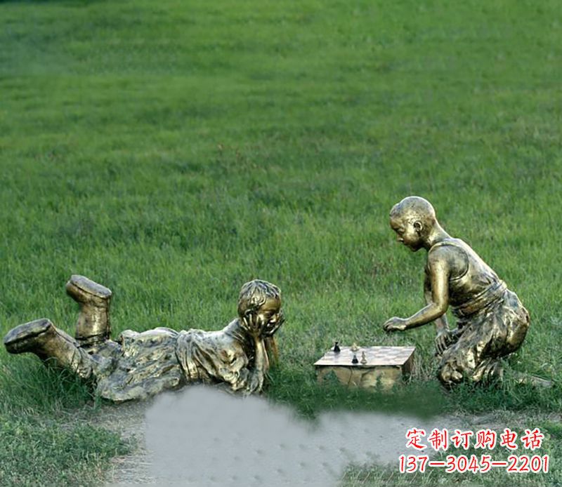 贵州优雅精致的儿童铜雕