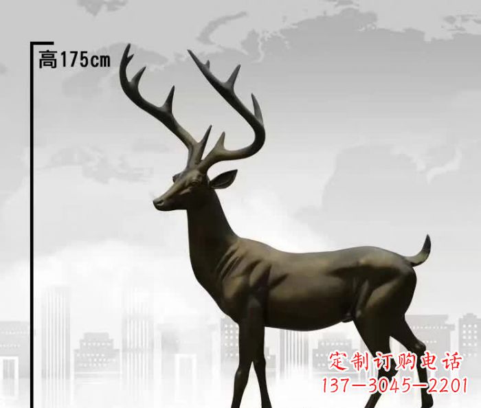 贵州精美的铜制公园小鹿雕塑