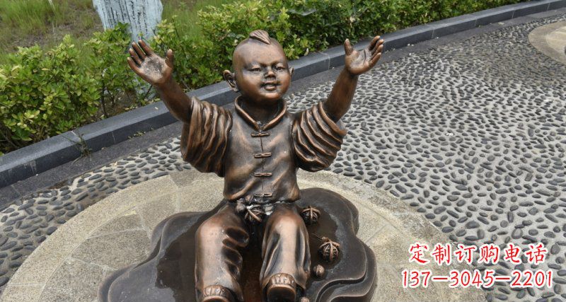 贵州精致雕塑,匠心创造——小男孩铜雕