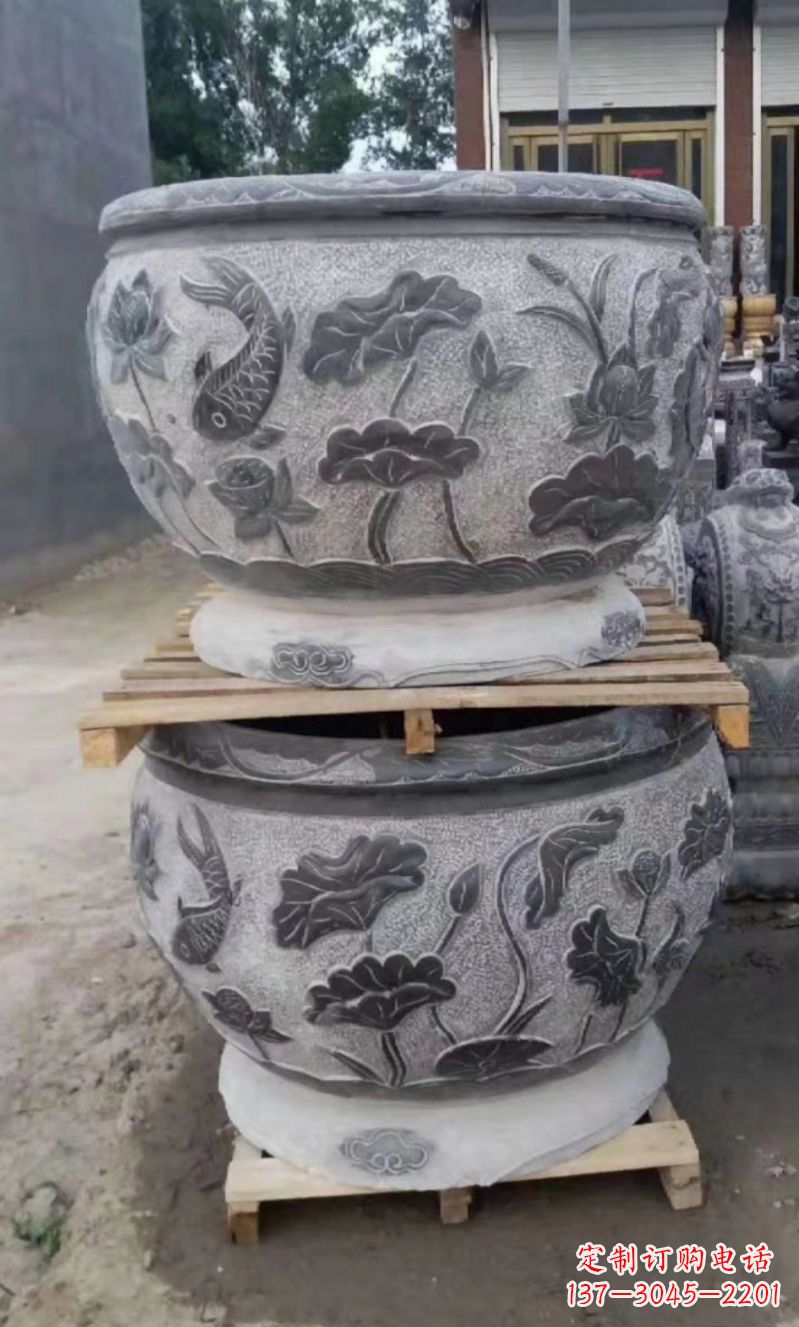 贵州精致的石头水缸雕塑,为您的公园小区增添美丽色彩