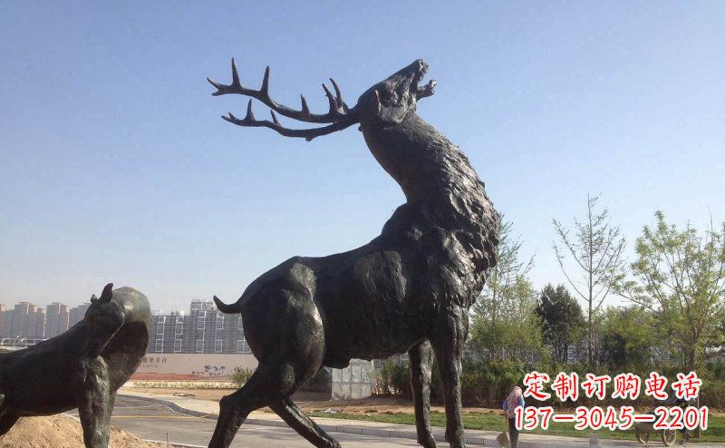 贵州驯鹿精美铜雕