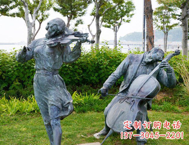 贵州双面演奏大提琴&小提琴铜雕塑