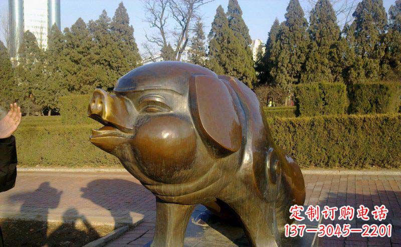 贵州定制公园猪铜雕