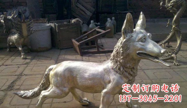 贵州公园铸铜小狗动物铜雕