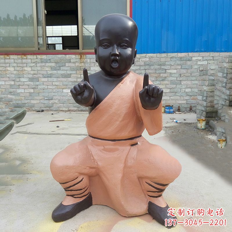 贵州功夫小和尚铜雕