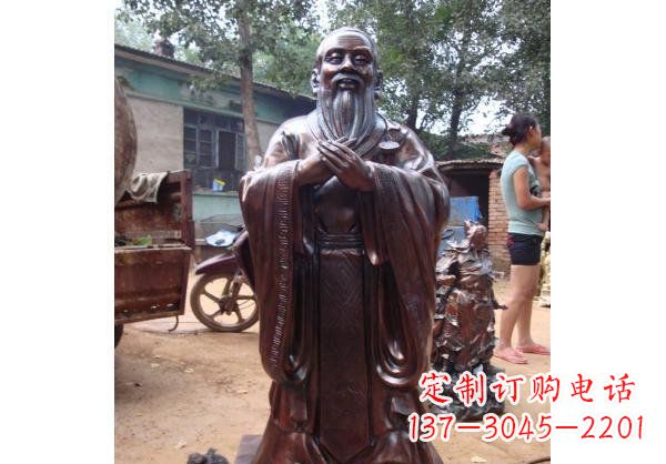 贵州人物雕塑精美玻璃钢仿铜雕塑——孔子系列