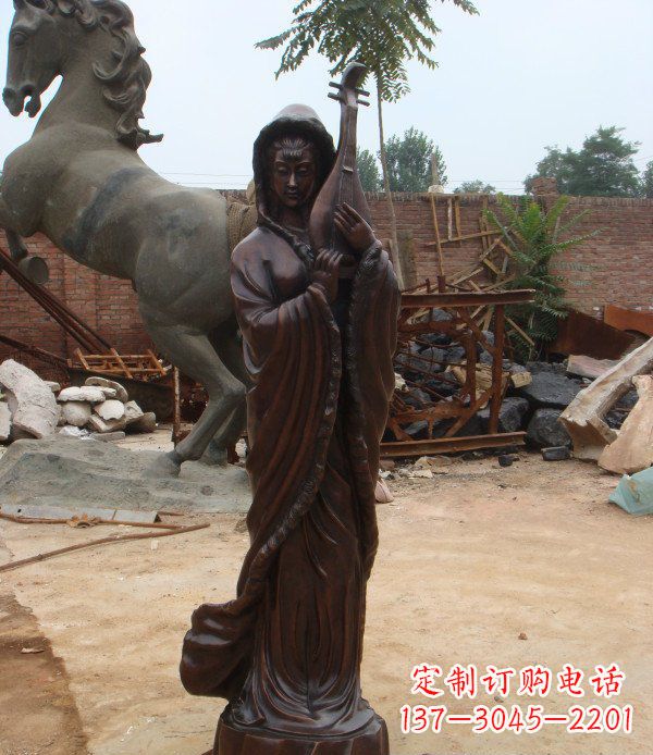 贵州古代美女公园人物铜雕 (2)