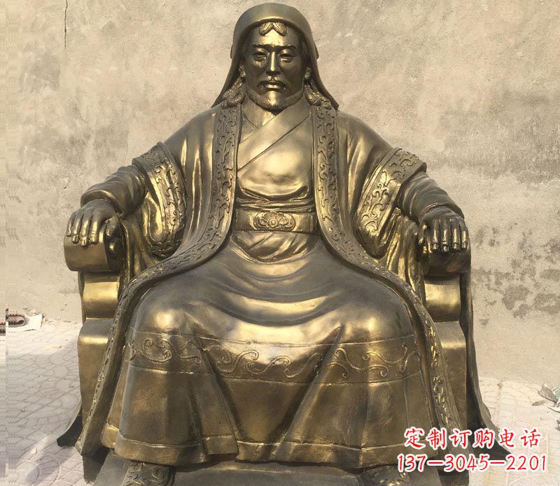贵州展现历史荣光的成吉思汗铜雕