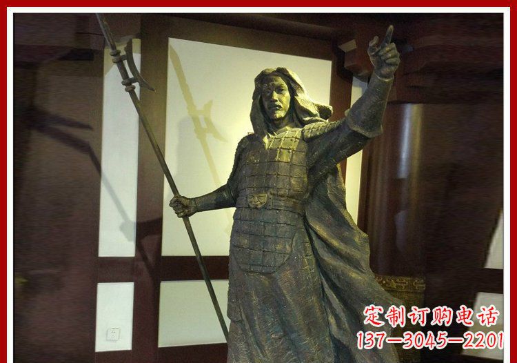 贵州古代名人吕布铜雕 (2)