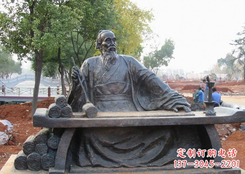 贵州古代名医张仲景铜雕 (2)