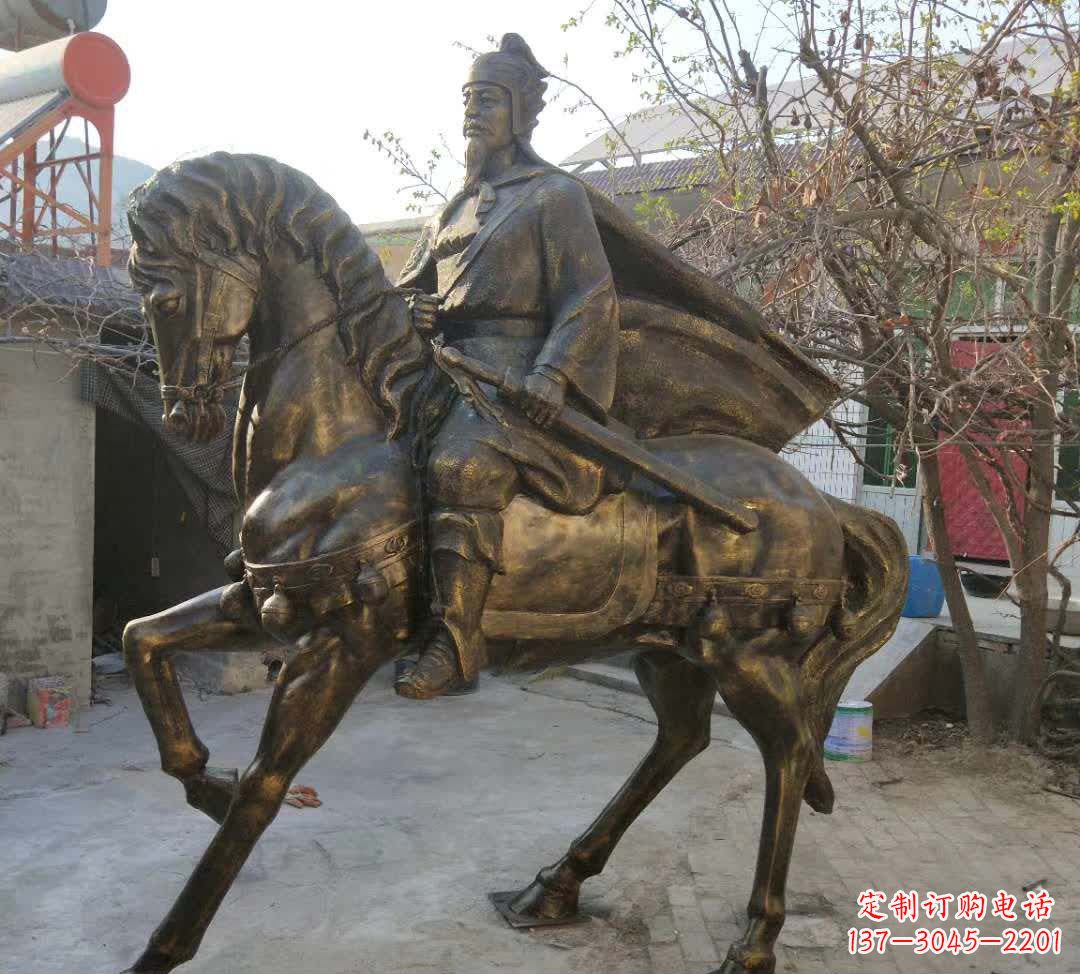 贵州古代骑马人物铜雕塑