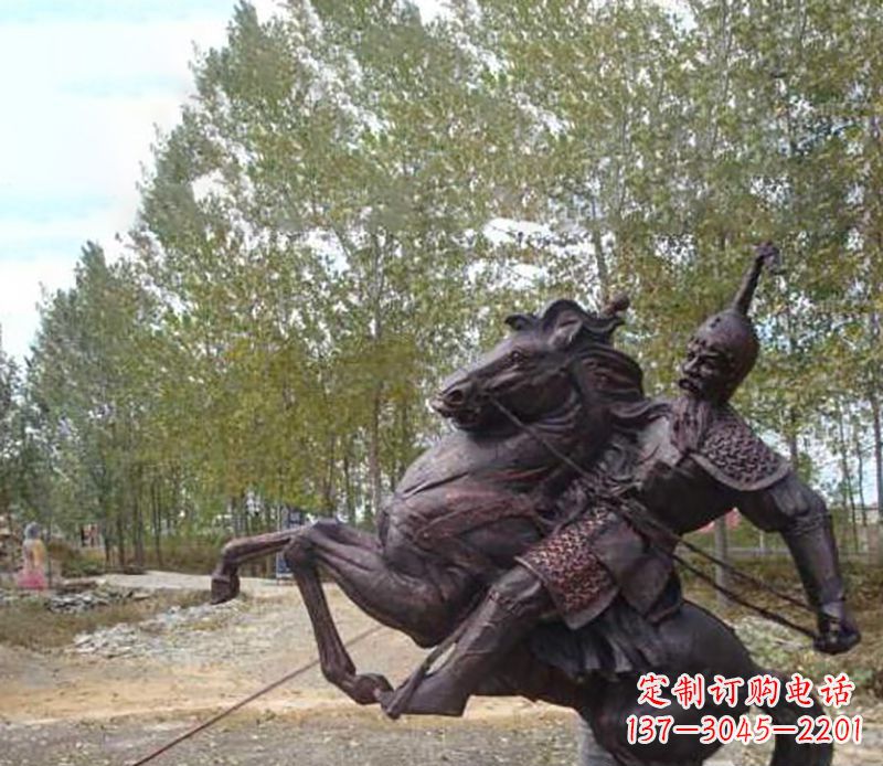 贵州古典风格骑马人物雕塑