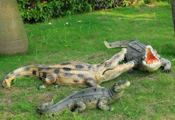 贵州可爱的鳄鱼仿真动物雕塑