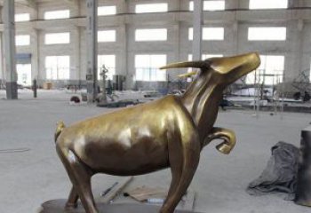 贵州铜制华丽小牛动物雕塑