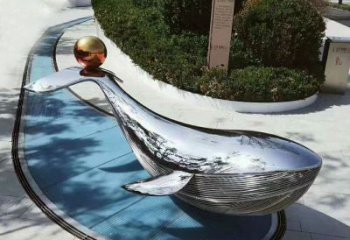 贵州大型不锈钢镜面鲸鱼景观雕塑摆件