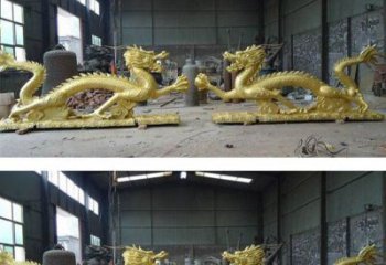 贵州古典传统双龙戏珠铜雕塑
