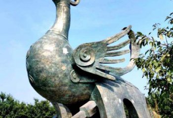 贵州公园园林朱雀铜雕景观雕塑