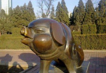 贵州定制公园猪铜雕