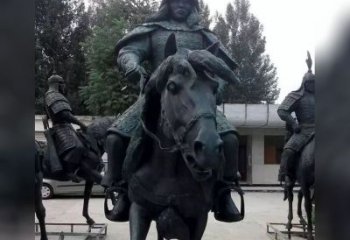 贵州英姿飒爽古代将军骑马铜雕
