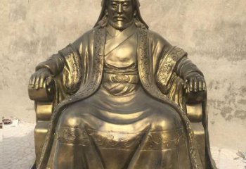 贵州展现历史荣光的成吉思汗铜雕