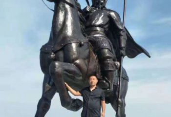 贵州以古代骑马将军为灵感的铜雕