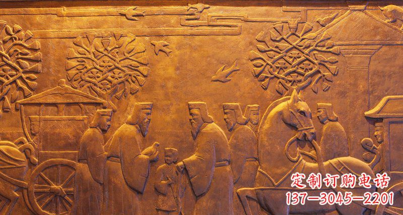 贵州古代人物和马车铜浮雕