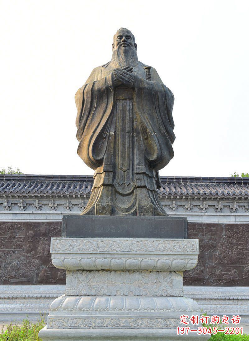 贵州古代人物孔子铜雕 (2)