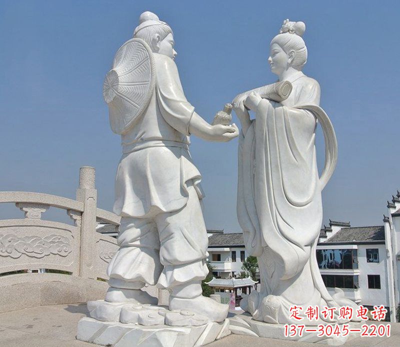 贵州唯美古典,传统牛郎织女石雕