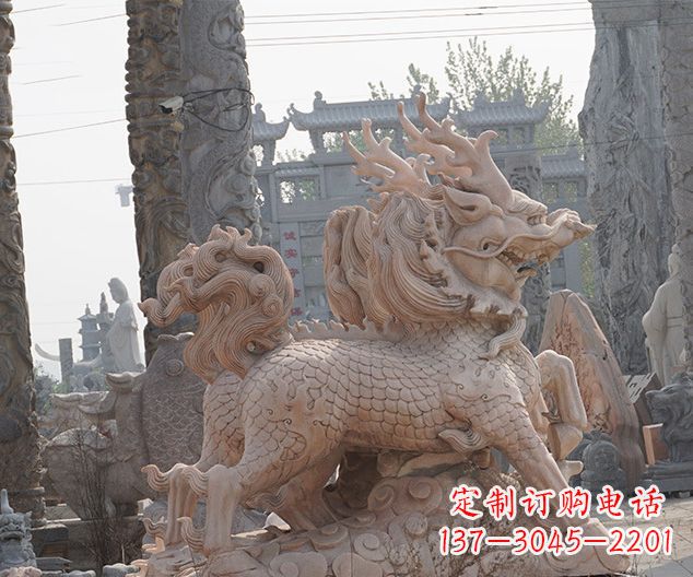 贵州中领雕塑:古典麒麟石雕,美丽传承