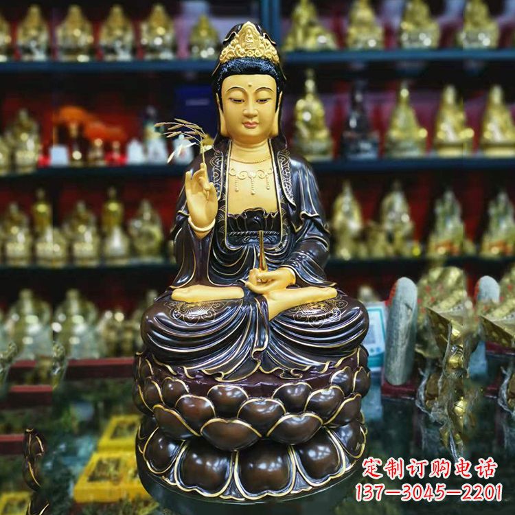 贵州古铜手工雕刻观音佛像