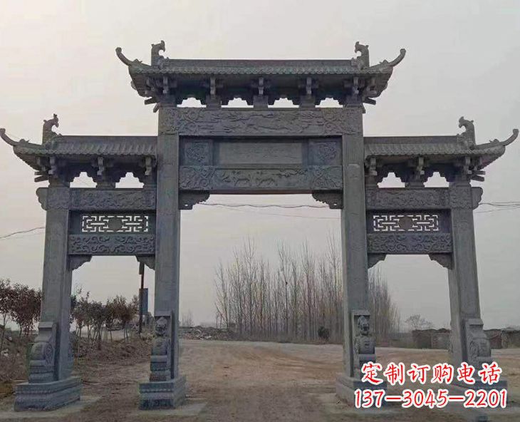 贵州古石牌坊-手工精雕细琢牌坊雕塑