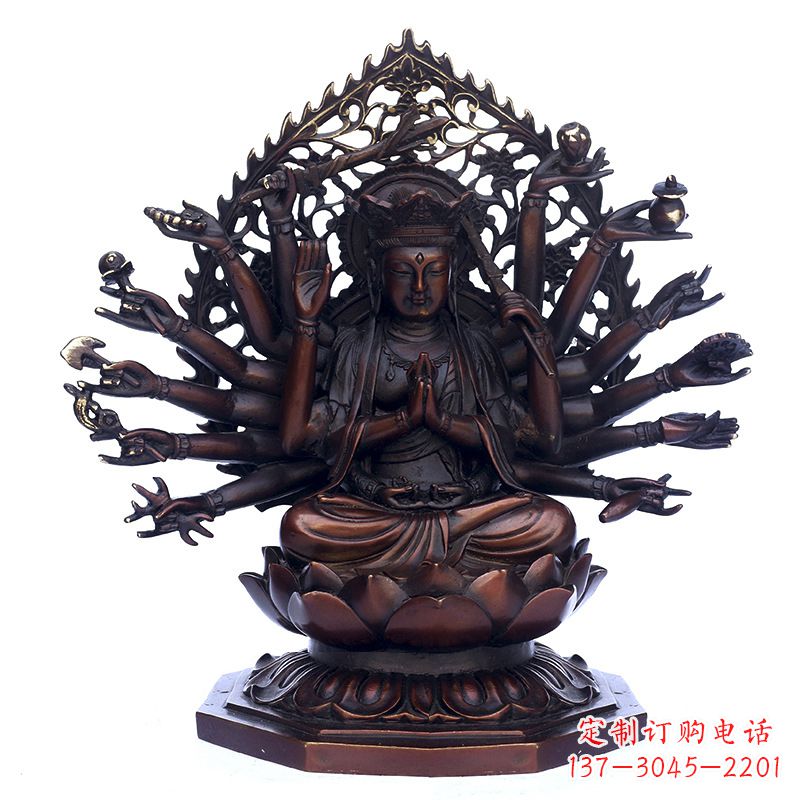 贵州精致古铜观音雕塑