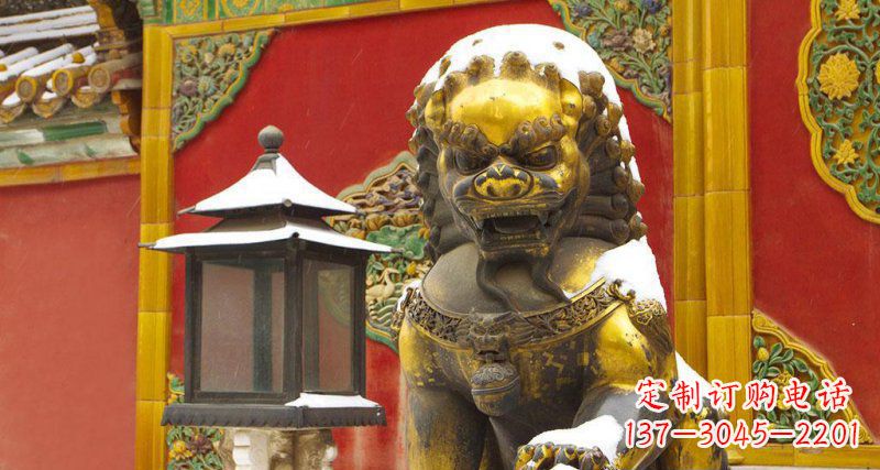 贵州故宫黄铜北京狮子铜雕