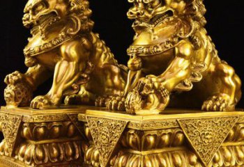 贵州故宫金狮子雕塑，精工细技定制爱心图案