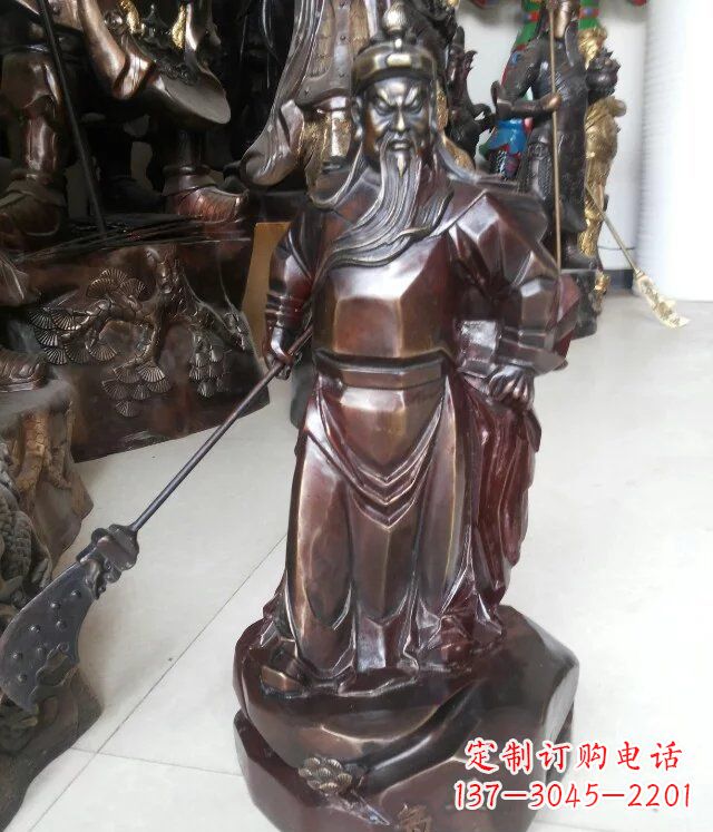 贵州关公古代人物铜雕 (3)
