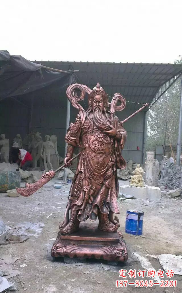 贵州关公红铜人物铜雕
