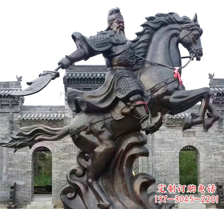 贵州精致细腻的关公骑马雕塑